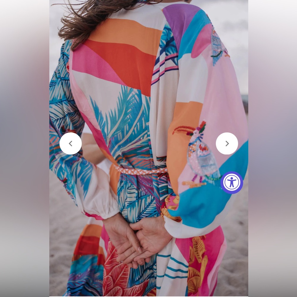 Taj By Sabrina Crippa Nea Mealy Bird Maxi Dress sequin embellished long sleeve - Picture 7 of 16